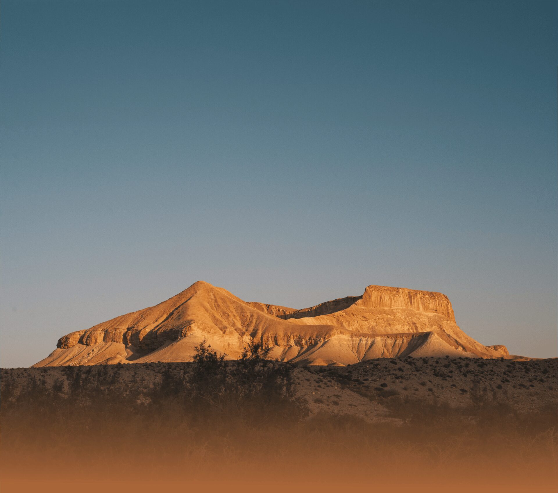 Desert mountains at dawn in Yemen